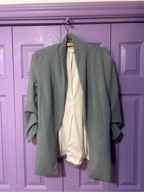 Open-Front light blue Women’s Blazer Jacket